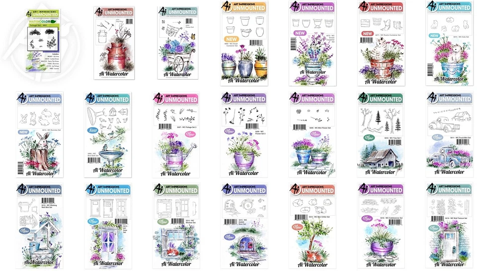 SELLOS DE ACUARELA AI-Impresiones artísticas estampado de goma artesanía-contenedor/animales/niño Foto 1 de 1