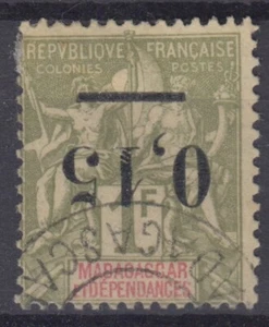 MADAGASCAR : VARIETE SURCHARGE RENVERSEE N° 55a OBLITERATION CHOISIE -COTE 120 € - Picture 1 of 2