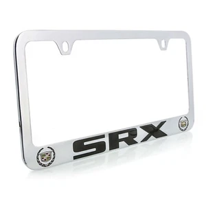 Cadillac SRX 1999 - 2016 Logo Chrome Plated Brass Metal License Plate Frame - Picture 1 of 3