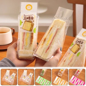 Sandwich Packaging Bag 100pcs Transparent Triangle Bags Disposable Sandwich Bag - Picture 1 of 21