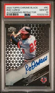 2020 Topps Chrome Black Refractor #RC Rod Carew PSA 10 GEM MINT Auto 58/150 Twin - Picture 1 of 2
