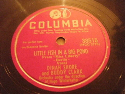 DINAH SHORE & BUDDY CLARK 78 Little Fish In Big Pond / Paris Wakes Up & Smiles — 第 1/2 张图片