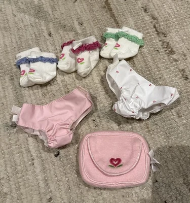 American Girl Bitty Baby Basics Booties Socks  diapers, diaper wipes case - Image 1 of 2