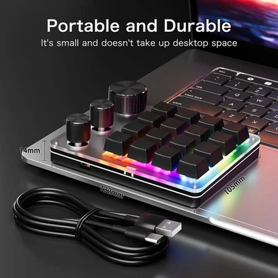 Mechanical Gaming Keyboard with Customizable Features and 3 Functional Knobs - Image 1 of 4