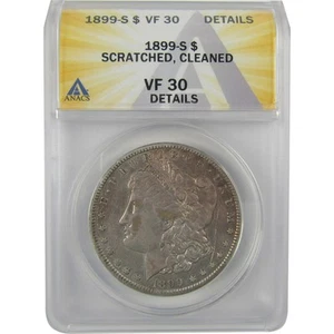 1899 S Morgan Dollar VF 30 Details ANACS Silver $1 Coin SKU:I19064 - Picture 1 of 4