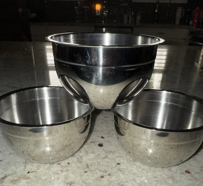 Lote 3 Cuencos Par Ingrediente Mise En Plas Tramontina 10oz Pequeños Acero Inoxidable Foto 1 de 2
