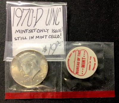 1970 D UNC Kennedy Half Dollar Mint Issue Still In Mint Cello! Silver! ENN - Image 1 of 4