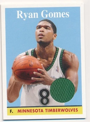 RYAN GOMES 2008 TOPPS #102 JERSEY PATCH MINNESOTA TIMBERWOLVES BASKETBALL MINT - Image 1 of 2