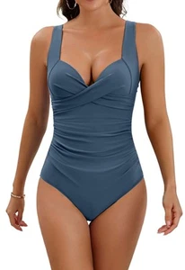 Women's One Piece Swimsuit Tummy Control Slimming Push Up Bra Bathing Suits W... - Picture 1 of 4