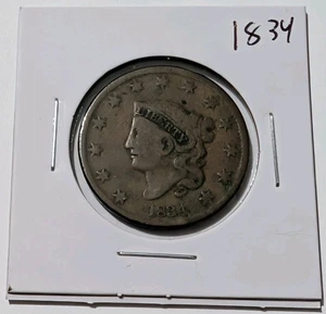 1834-P Philadelphia U.S. Mint Coronet Head Large Cent  - Picture 1 of 3