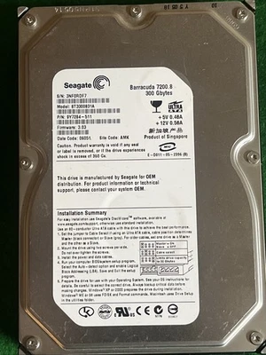 9Y7284-511 ST3300831A Seagate Barracuda 3.5" IDE 300GB 7200k RPM TESTED @11A - Image 1 of 4