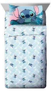 Disney Lilo & Stitch Floreale Fun Queen Set di Lenzuola - Set 4 Pezzi Super Morbido e... - Foto 1 di 7