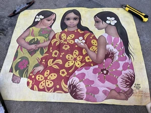 Selten! Margaret Keane handsigniert 1968 Big Eyes Lithographie 27x22" Hawaii - Bild 1 von 4