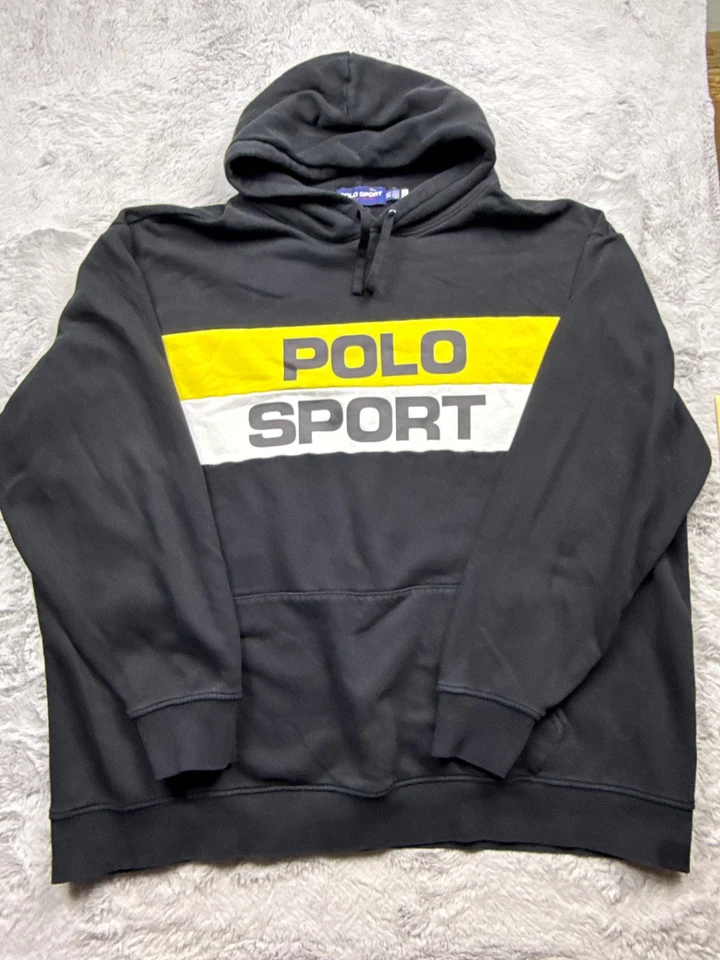 Polo Sport Ralph Lauren Sweater Mens Black 3XLT Hooded Sweatshirt Chest Logo - Image 1 of 4