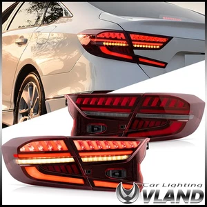 VLAND Red LED Tail Lights w/Startup Sequential For 2018-2022 Honda Accord (Pair) - Picture 1 of 16