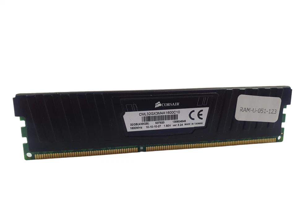 Corsair CML32GX3M4A1600C10 8GB PC3-12800 DDR3-1600 Desktop RAM - Image 1 of 1