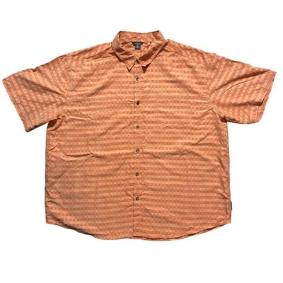 Royal Robbins Men's XXL Orange Classic Fit Gingham Check Shirt Rayon/Polyester - Image 1 of 4