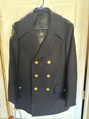 Vintage 1984 Genuine Police Officer Wool Pea Coat - Image 1 of 4