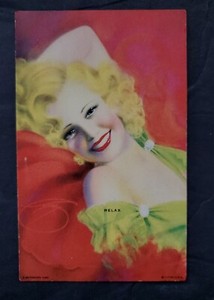 MUTOSCOPE CARD ALL AMERICAN GIRLS"RELAX" UNCIRCULATED PINUP EXHIBIT ARCADE NICE!