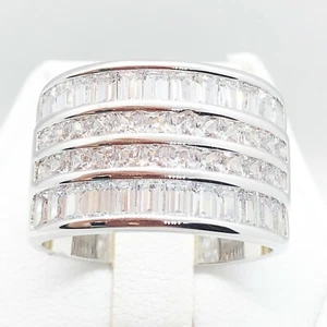 Anillo de compromiso banda de boda de colección para mujer R3523 joyería con placa de oro amarillo blanco - Imagen 1 de 4