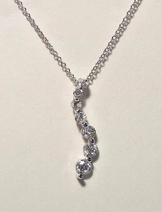 New 14k White Gold 'JOURNEY OF LOVE' Diamond Pendant #2 - Picture 1 of 2