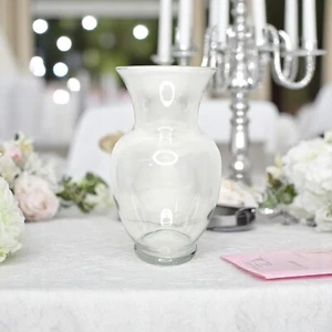 Classic Vintage Clear Glass Urn Shape Centerpiece Flower Vase 11 In. Tall - Picture 1 of 7