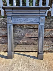 original antique cast iron fireplace mantel surround woodburner fireplace. - Picture 1 of 17