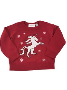 The Childrens Place Sweater Baby 18 to 24 Months Red Unicorn Sequin Sweatshirt