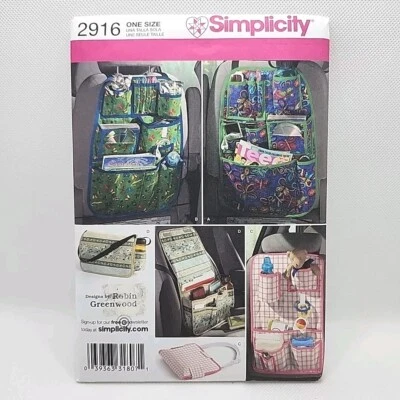 Simplicity Crafts 2916 Back Of Seat Car Organizers And Bag Sewing Pattern Uncut - Image 1 of 4