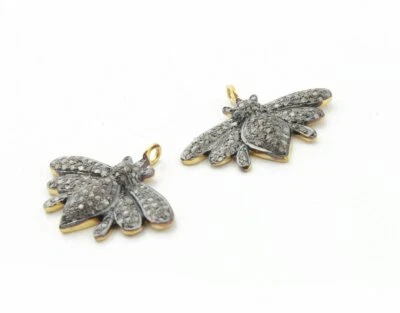 Colgante Pavé Diamante Abeja Dije Plata de Ley 925 Joyería Hallazgos Adicionales. Foto 1 de 4