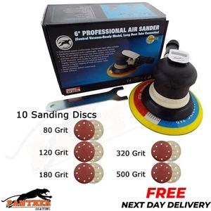 Palm Air Sander 6" Random Orbit plus 10 sanding discs assorted grits - Picture 1 of 8