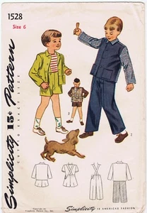 Uncut 1940s Simplicity 1528 Boys 6 Easter Suit Trousers Jacket FF Ring Bearer - Picture 1 of 7