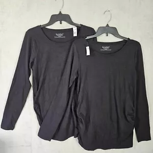 Motherhood Maternity BumpStart Long Sleeve Maternity T-Shirt Womens Medium Black - Picture 1 of 11