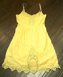 Pixley Yellow Sun Dress Lace Detail M - Picture 1 of 2