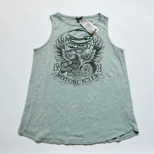 Harley Davidson Damen Teal Blue Slashed Tank Large Neu - Bild 1 von 7