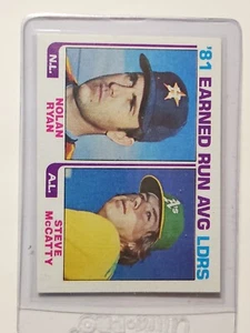 1982 Topps Nolan Ryan Steve McCatty #167 NL AL Earned RUN Avg LDRS - Picture 1 of 2