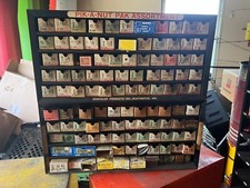 TWO Vintage Pik-A-Nut Pak Asst Mechanics Hardware Display Shelves with hardware