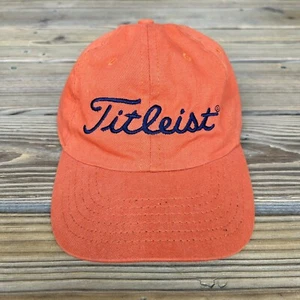 Titleist Golf Logo Orange Navy Blue Adjustable Strap Back Cap Hat * READ - Picture 1 of 11