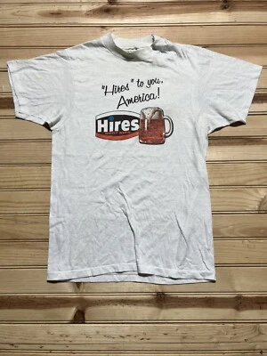 Винтажная футболка 80-х Hires Root Beer Soda промо одинарный шов мужская размер средний - Изображение 1 из 4