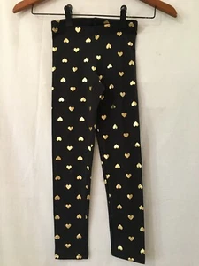 New Old Navy Girls Leggings Built in tough Black Gold Hearts Many sizes - Picture 1 of 4