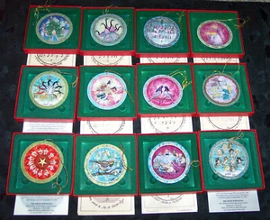 P. Buckley Moss 12 Days Of Christmas Ornaments / COAs/ FULL SET w/Boxes - Picture 1 of 15