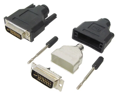 DVI Stecker 24+5 Plastik schwarz Lötversion Schraube für Bastler Selbstmontage - Bild 1 von 2