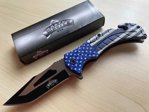 Cuchillo Plegable Asistido por Resorte Master USA MU-A126BL Diseño Bandera EE. UU. Mango Tanto - Imagen 1 de 6