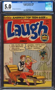 Laugh Comics #40 CGC 5.0 | Archie 1950 | Betty & Veronica Classic | Early Archie - Imagen 1 de 2