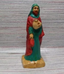 Vintage Chalkware One Wiseman Nativity Figure Hand Painted 4.25" Replacement - Picture 1 of 6