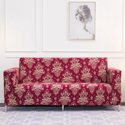 Funda de sofá 1/2/3/4 asientos Spandex elástica floral impresa funda protectora para sofá Foto 1 de 4