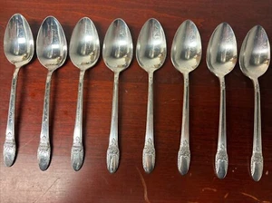 1847 ROGERS BROS First Love Vintage Versilbert 8 Esslöffel Set Besteck Lot - Bild 1 von 5