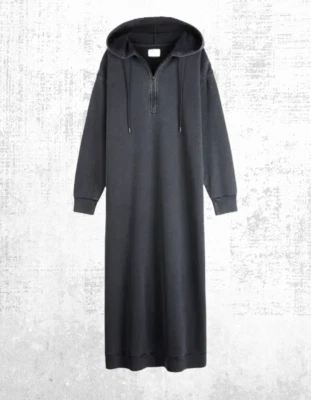 Vestido sudadera para mujer HUSH manga larga Monte Midi en color carbón Foto 1 de 4