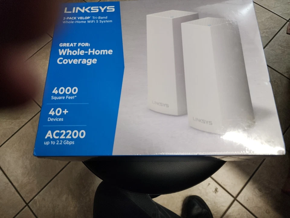 Linksys Velop Intelligent Mesh WiFi System, Tri-Band, 2-Pack White (AC2200) - Image 1 of 2