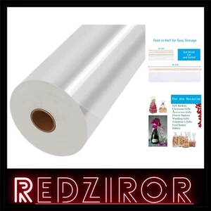 Klare Cellophan Rolle 80cm x 100m 3 Mil, Transparent Geschenkpapiert - Bild 1 von 2